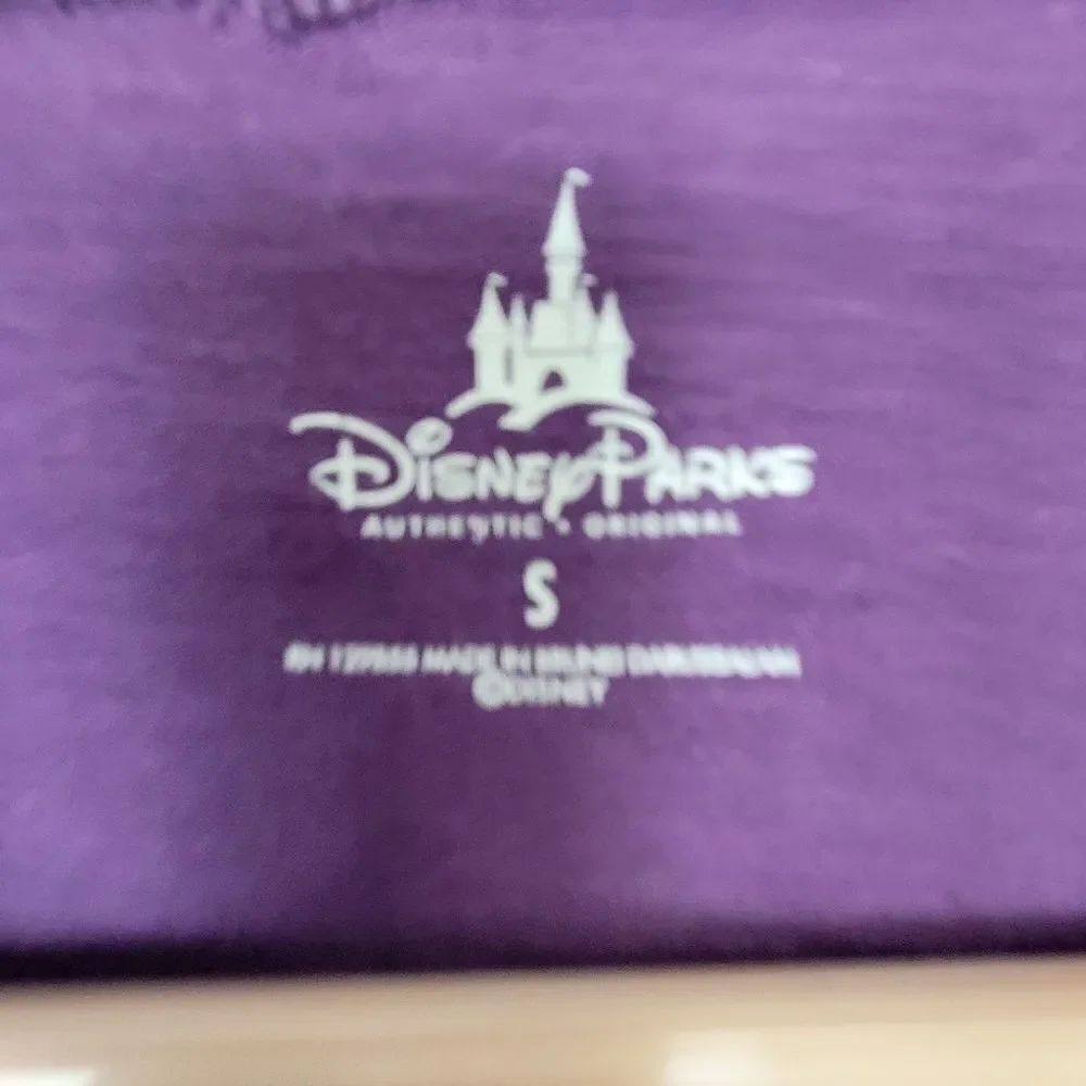 Disney Parks Purple Glitter Silver Mickey Mouse Sequin Shoulder Shirt Small - Picture 2 of 4